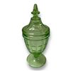 Image 2 : Vintage Uranium Glass Lidded Candy Dish