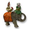 Image 1 : Vintage Circus Theme Moveable Clown On Elephant Salt+Pepper Shaker Set
