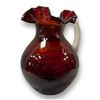 Image 2 : Vintage Handblown Ruby Red Handblown Art Glass Pitcher