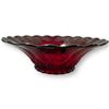 Image 2 : Vintage Silver Overlay Ruby Red Center Glass Bowl