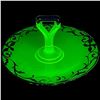 Image 1 : Vintage Sterling Overlay Uranium Handled Plate & Fostoria Coin Ashtray