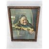 Image 2 : Vintage Framed Monk Cutting Cheese Print