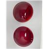 Image 2 : 2 Red Railroad Lantern Glass Lenses & 1 Stop Dominion Auto Red Light Lense