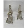 Image 2 : Pair Of Clear Glass Horse Rearing Stallion Book Ends