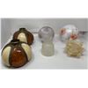 Image 1 : 6 Assorted Lamp Shades: Slag Glass, Hand Painted, Art Deco