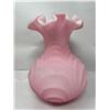 Image 3 : 2 Vintage Vases: Fenton Pink Satin Fluted & Murano Multi Coloured