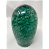 Image 1 : Vintage Art Glass Green Paper Weight *Damaged*