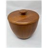 Image 1 : Mid Century Modern Teak Lidded Ice Bucket With Black Glass Insert