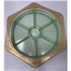 Image 1 : Vintage Uranium Glass With Gold Trim Platter