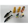 Image 1 : 8Pcs Of Collectible Ceramic Figures (Some Salt + Pepper Shakers)