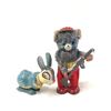Image 1 : 2 Vintage Wind-Up Tin Toys: Linemar Hopping Rabbit & Bear Hunter