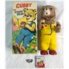 Image 1 : Vintage Cubby The Reading Bear Wind-Up Toy With Original Box