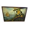 Image 1 : Vintage Original Oil On Canvas Sailor At Sea Scene Signed Dean Lane