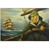 Image 2 : Vintage Original Oil On Canvas Sailor At Sea Scene Signed Dean Lane