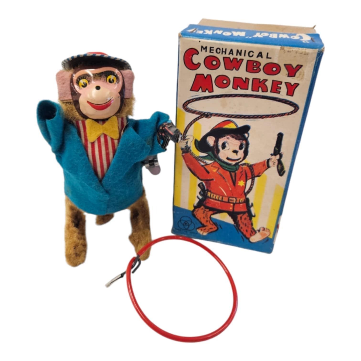 Monkey Rodeo Vintage Vintage Mechanical Cowboy Monkey With Original Box