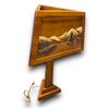 Image 2 : Vintage Hand Carved And Artist Signed Wooden Table Lamp By Eglis