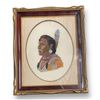 Image 1 : Vintage Framed Petit Point Native Chief