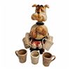 Image 1 : Vintage Hand Painted Boxing Bulldog Decanter With Shot Glasses