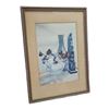 Image 1 : Framed Original Watercolor Painting Still Scene Signed D36