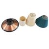 Image 1 : 4 Assorted Lamp Shades: Aqua Green, Beige, & Copper