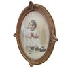 Image 1 : Vintage Portrait Of A Little Girl In Convex Glass Frame