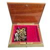 Image 2 : Laquared Floral Green Musical Box With Cufflinks And A Handcarved Wooden Bird
