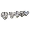 Image 1 : 5 Brass Trim Bevel Glass Lamp Shades