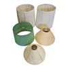 Image 1 : 5 Assorted Lamp Shades: Green, Biege, Pleated Style