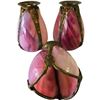 Image 1 : 3 Vintage Pink Stain Slag Glass Lamp Shades