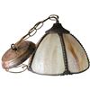 Image 1 : Vintage Slag Stain Glass Ceiling Light Fixture