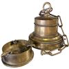Image 1 : 2 Vintage Brass Items: Trench Art Ashtray & Hanging Light Fixtrure