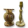 Image 2 : 2 Vintage Onyx Items: Table Lamp And Vase