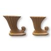 Image 2 : Pair Of Vintage Pink Cornucopia Horn Vases