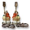 Image 2 : Pair Of Vintage Porcelain Victorian Scene Table Lamps