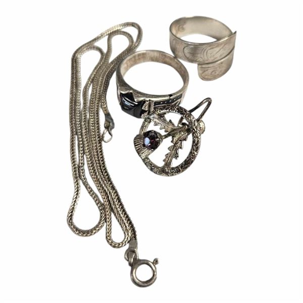 Assorted Vintage Jewelry, .925 Silver Necklace, .925 Silver Earring, Etc..
