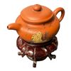 Image 2 : Vintage Asian Pottery Teapot With Wooden Stand