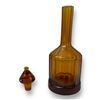 Image 2 : Vintage Cut Amber Glass Decanter With Stopper
