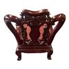 Image 2 : Heavy Ornately Carved Asian Arm Chair With  Mother of Pearl Inlay 2 of 2