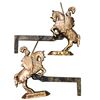 Image 1 : Pair Of Medival Knights On Horse Back Andirons