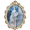 Image 1 : Framed Vintage Victorian Portrait Print In Convex Glass Gold Guild Frame