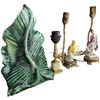 Image 1 : 4 Assorted Vintage Table Lamps: Tv, Onyx Base, & Porcelain