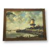 Image 1 : Vintage Framed Print Of Holland Windmill Scene
