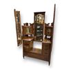 Image 1 : Antique Quality Hard To Find English Oak Beveled Mirror Vanity