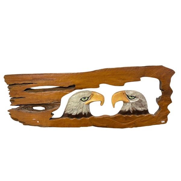 Vintage Wooden Bald Eagle Carving