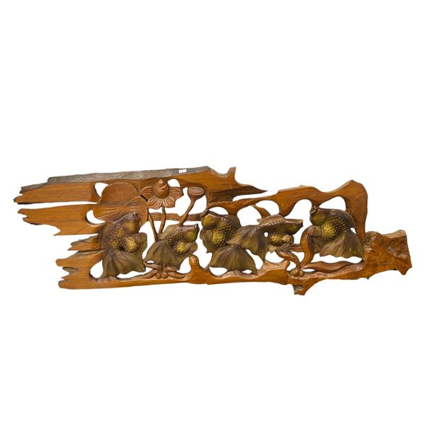 Beautifully Carved Wooden Beta Fish Scene