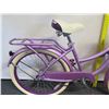 Image 2 : Perfect Frame Purple Girl's Cruiser Bike w/ Basket & Back Rack