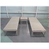 Image 14 : Qty 2 Kettal Mesh Deck Lounge Chairs 74" x 24" x 13"H w/ Matching Table 19" x 19" x 16"H