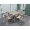 Image 3 : Triconfort Kettal Square Outdoor Table 36" x 36" x 29" w/ 4 Mesh Chairs 23" x 16" x 32"H