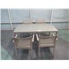 Image 1 : Kettal Rectangular Outdoor Table 61" x 36" x 29" w/ 4 Mesh Chairs 23" x 16" x 32"H