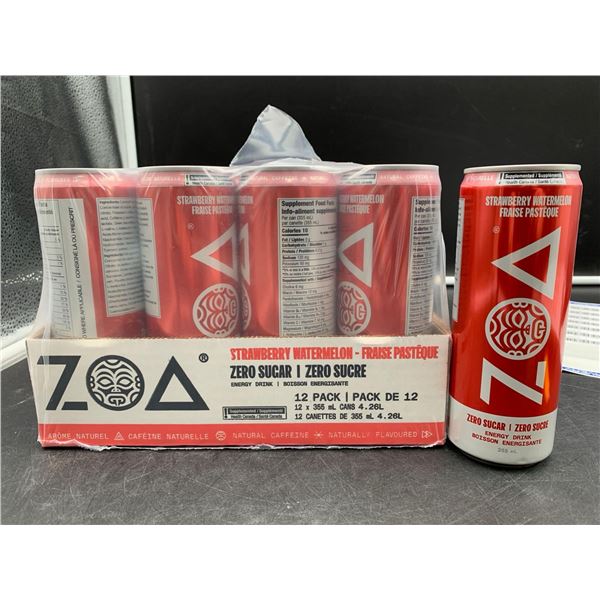 Zoa Strawberry Watermelon Zero Sugar Energy Drink (12 x 355ml)